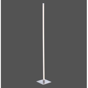 Schlanke LED-Stehleuchte Bella aus Stahl, 150 cm hoch, mit quadratischem Fuß.