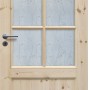 Radex Landhaus Zimmertür Kiefer, Altd. Weiß, mit Glaseinsatz (6 Felder).