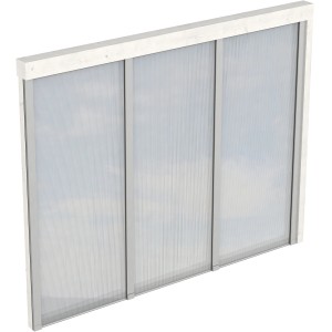 Skan Holz Seitenwand mit Polycarbonatplatten, 255x200 cm, Fichte weiß, Zubehör für Terrassenüberdachungen.