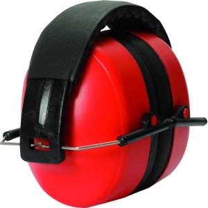 OX-ON Gehörschutz Earmuffs Basic, faltbar, rot-schwarz. Kompakter Kapselgehörschutz für laute Umgebungen.