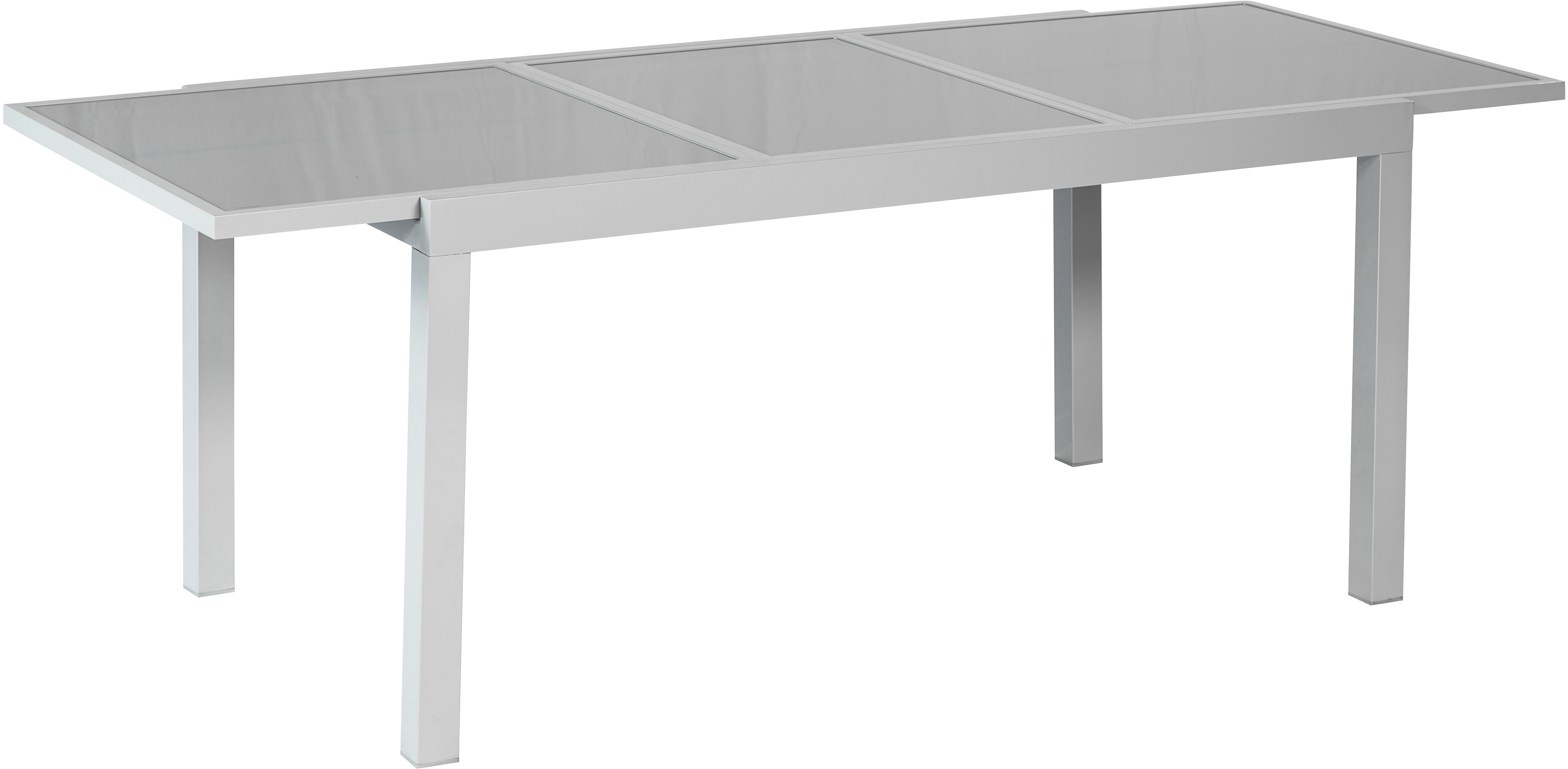 Merxx Gartentisch Rechteckig Aluminium Grau Ausziehbar 140/200 cm x 90 cm