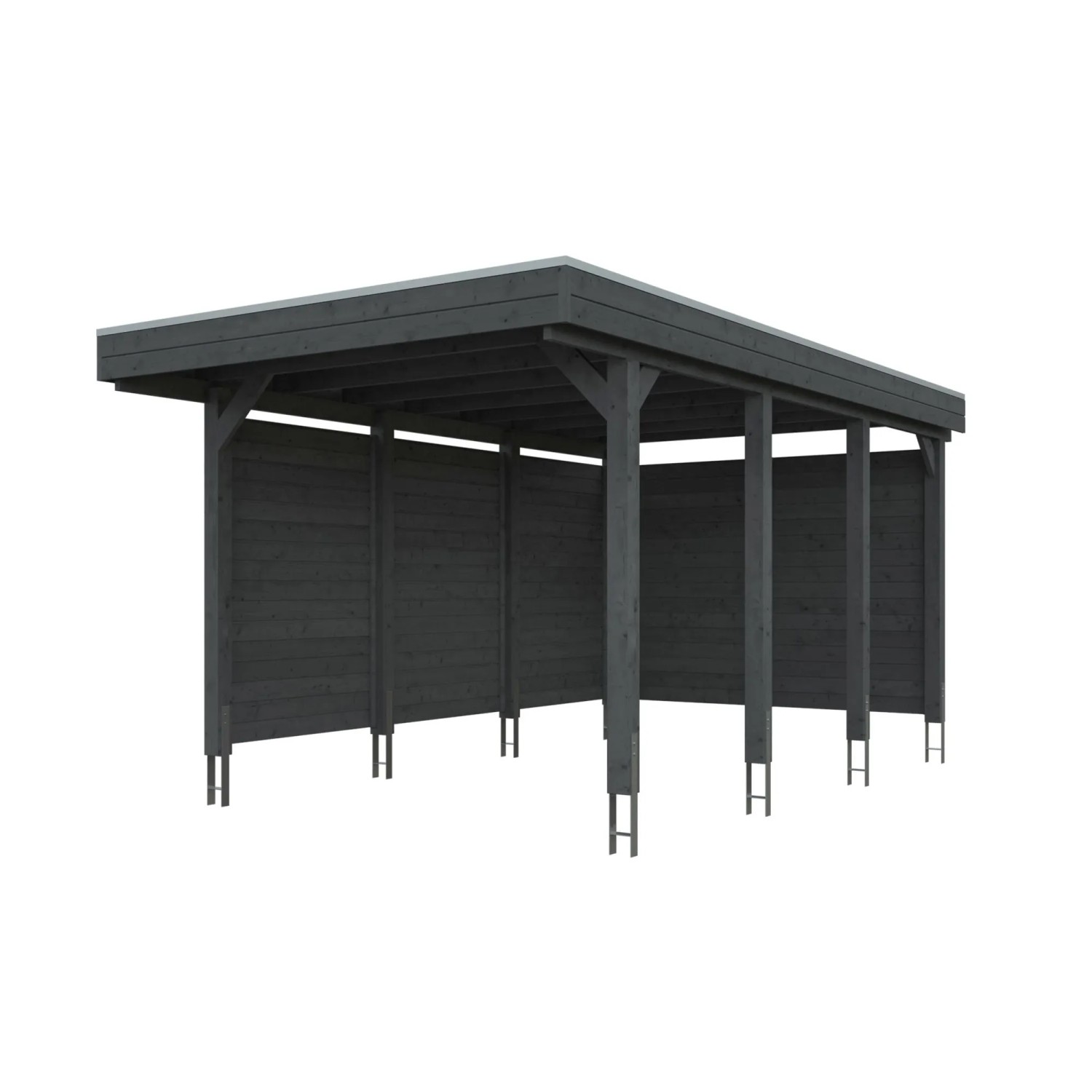 Skan Holz Carport-Set Friesland A 320 cm x 555 cm Schiefergrau