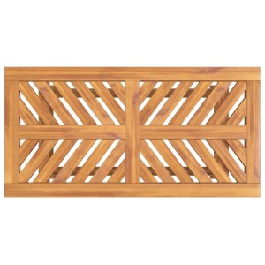 Detailansicht Gartenbank aus Akazienholz mit Fischgrätenmuster, Teil des VidaXL Lounge Sets.