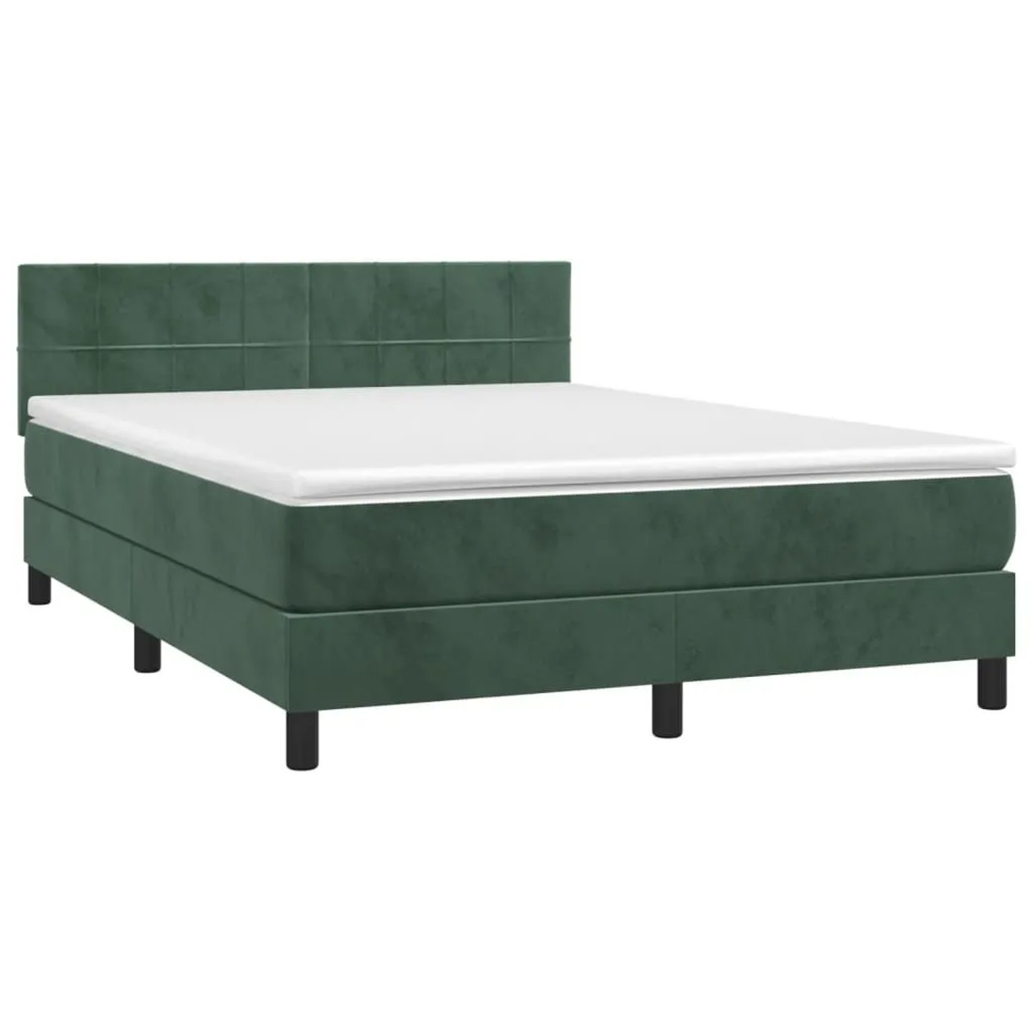 vidaXL Boxspringbett mit Matratze Dunkelgrün 140x200 cm Samt 3141308 günstig online kaufen