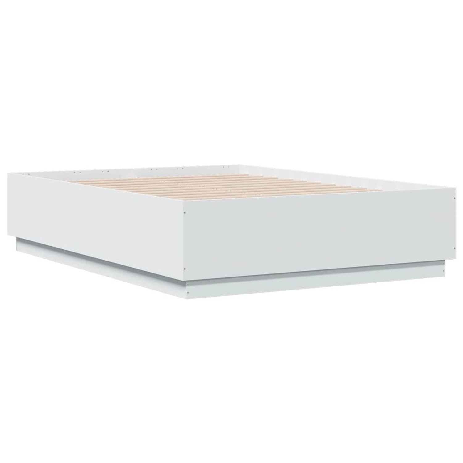 vidaXL Bettgestell mit LED Weiß 135x190 cm Holzwerkstoff 3209646 günstig online kaufen