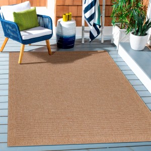 Beiger Ayyildiz Outdoor-Teppich Dhaka 160x230 cm im Vintage-Design für Balkon und Terrasse.