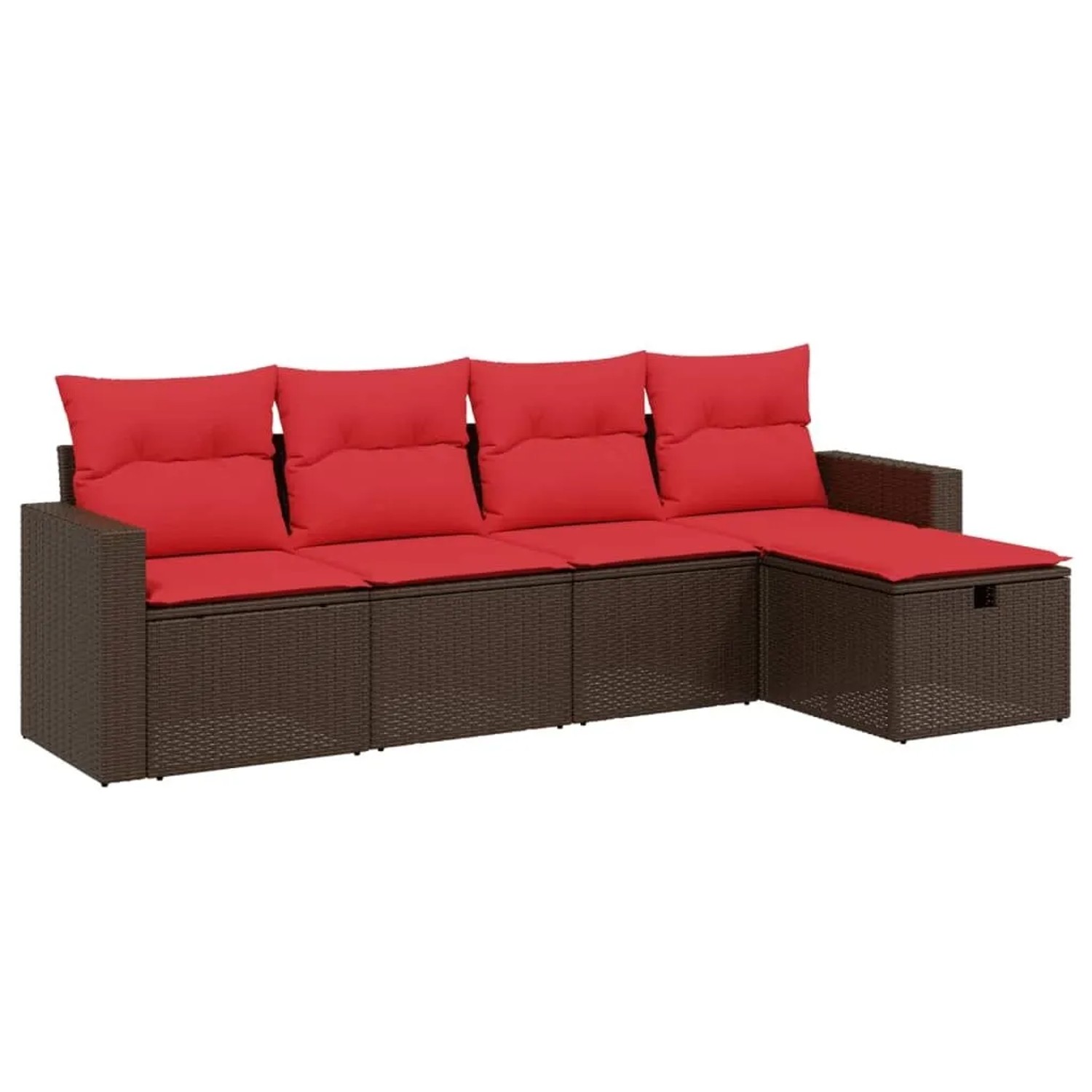 vidaXL 5-Tlg Gartensofa-Set mit Kissen Braun Polyrattan 3263470 günstig online kaufen