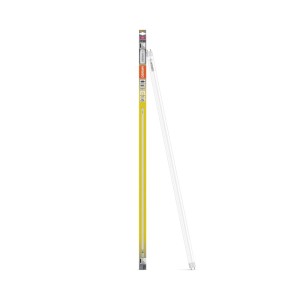 Osram LED-Leuchtmittel T8 Röhre G13 in gelber Verpackung und ausgepackt. Warmweißes Licht, 8,8 W.