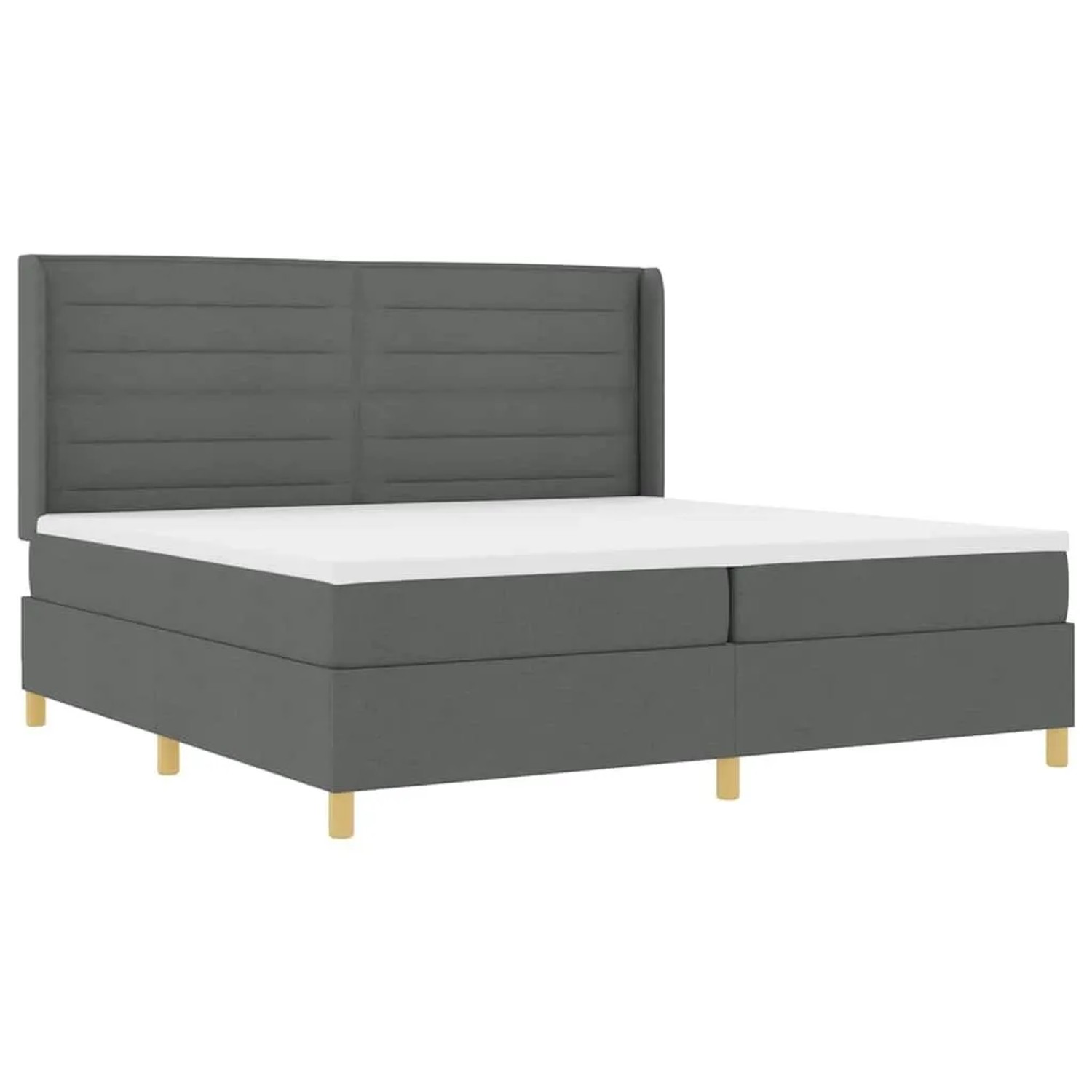 vidaXL Boxspringbett mit Matratze mit Kopfteil Grau 140 x 200 cm Stoff 3343652