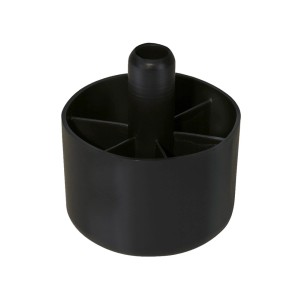 Schwarzer Hettich Möbelgleiter, Ø 60mm, zum Einstecken, für Möbel und mehr.