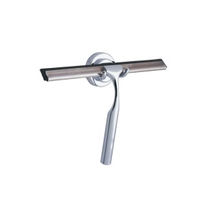 Wenko Duschabzieher Terni, Chrom glänzend, mit Halterung für Bad und Dusche.