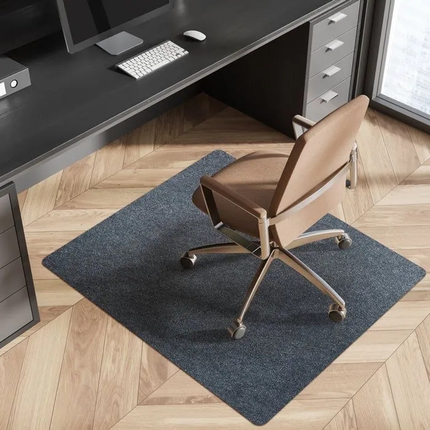 Floordirekt Bodenschutzmatte Viking Polyester Rutschhemmend Dunkelgrau 100 x 120 cm_3