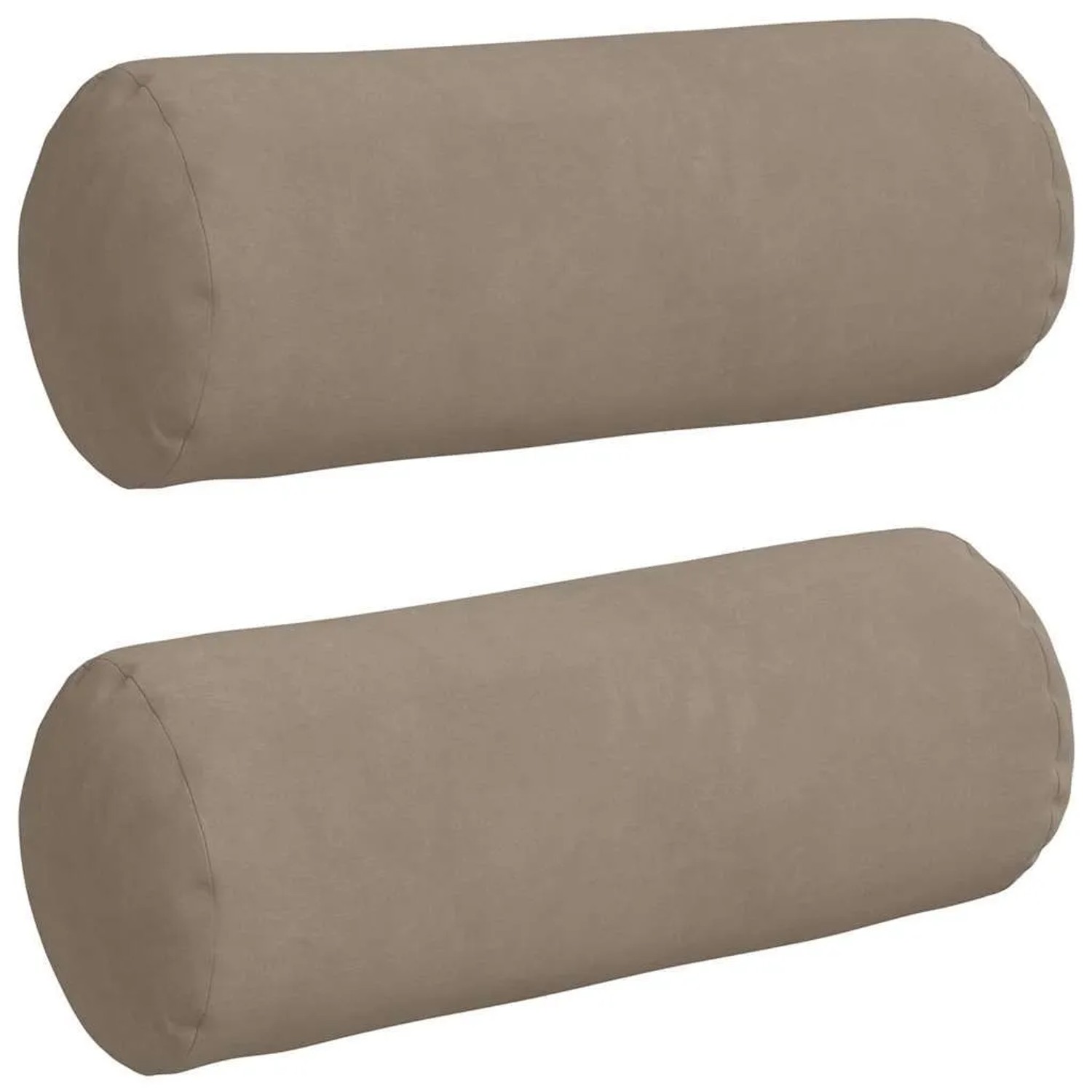 vidaXL Bolsterkissen 2 Stück Taupe Ø 15 x 40 cm Mikrofaserstoff 42014297