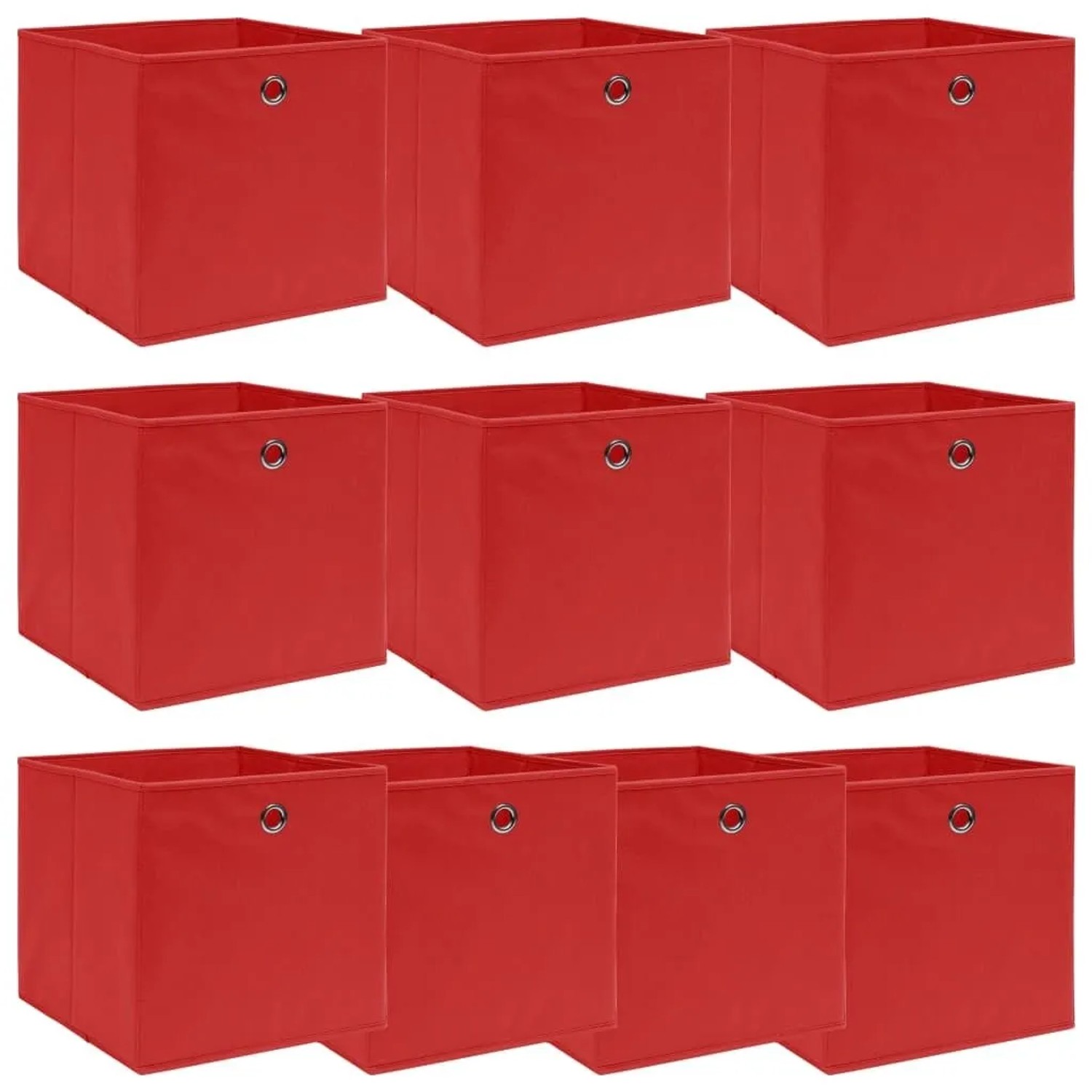 vidaXL Aufbewahrungsboxen 10 Stk Rot 32x32x32 cm Stoff 288363
