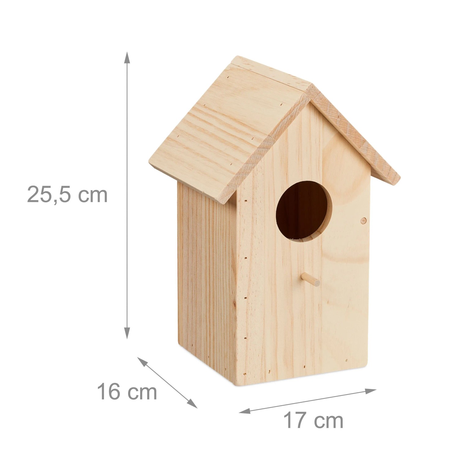 Relaxdays Nistkasten Kiefernholz Natur Aufklappbar 25,5 cm x 17 cm x 16 cm 0,6 kg_4