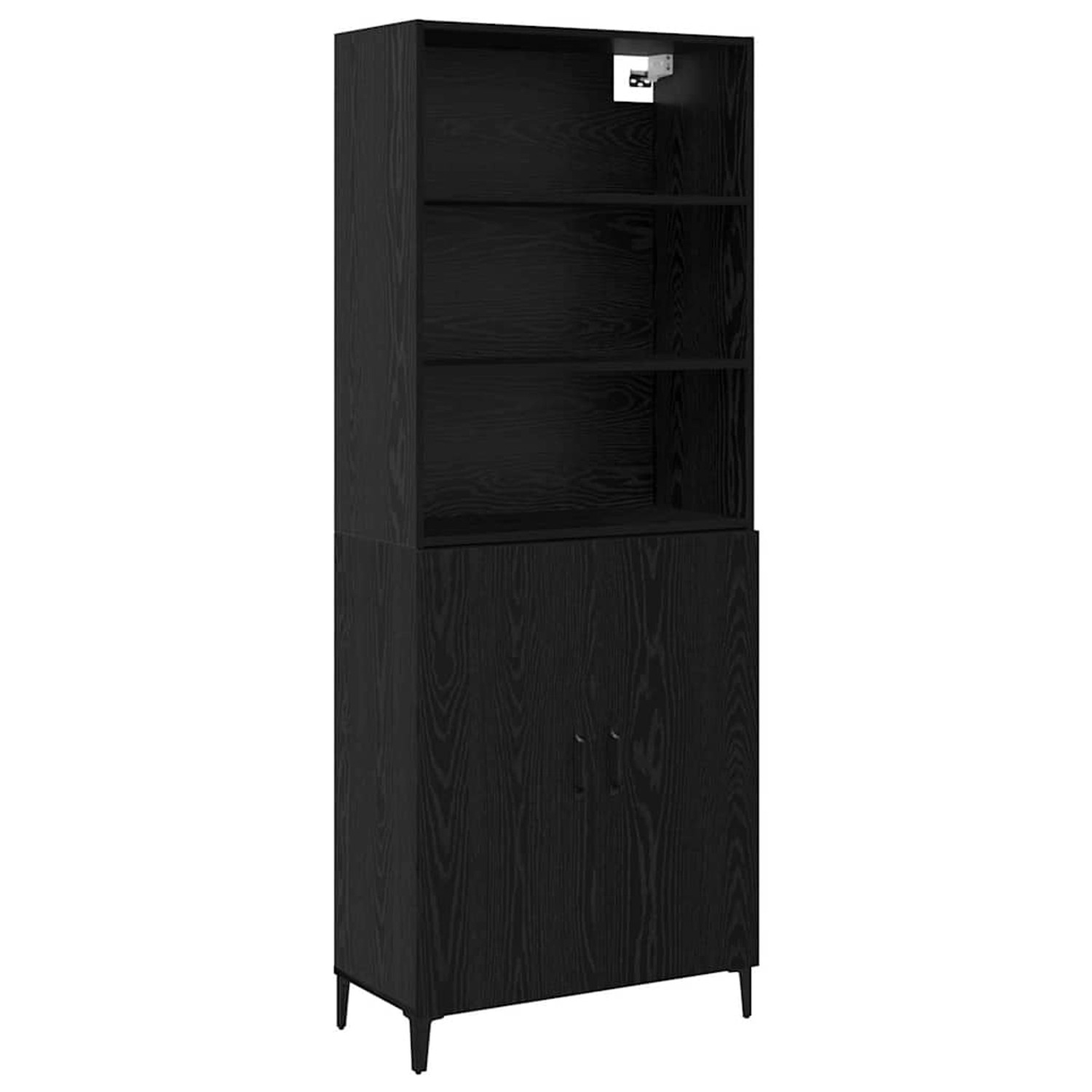 vidaXL Sideboard Wandmontiert 2-Tlg Schwarz Eichen-Optik Holzwerkstoff 3332 günstig online kaufen