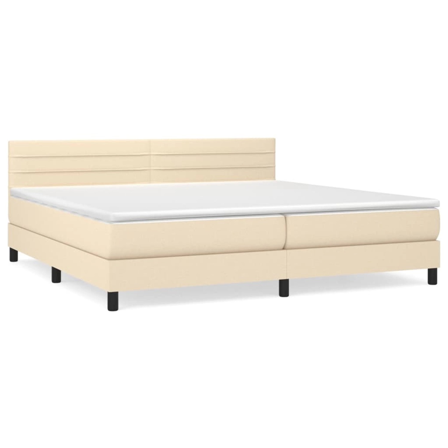 vidaXL Boxspringbett Boxspringbett mit Matratze Creme 200x200 cm Stoff Bett günstig online kaufen