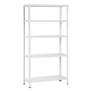 Weißes Schulte Steck-Grundregal, 190x100x40 cm, mit 5 Böden. Ideal für Lagerung.