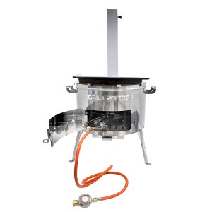 Grillpeter Utschak Set MultiFlame mit Kazan 15L und Deckel-Pfanne aus Gusseisen