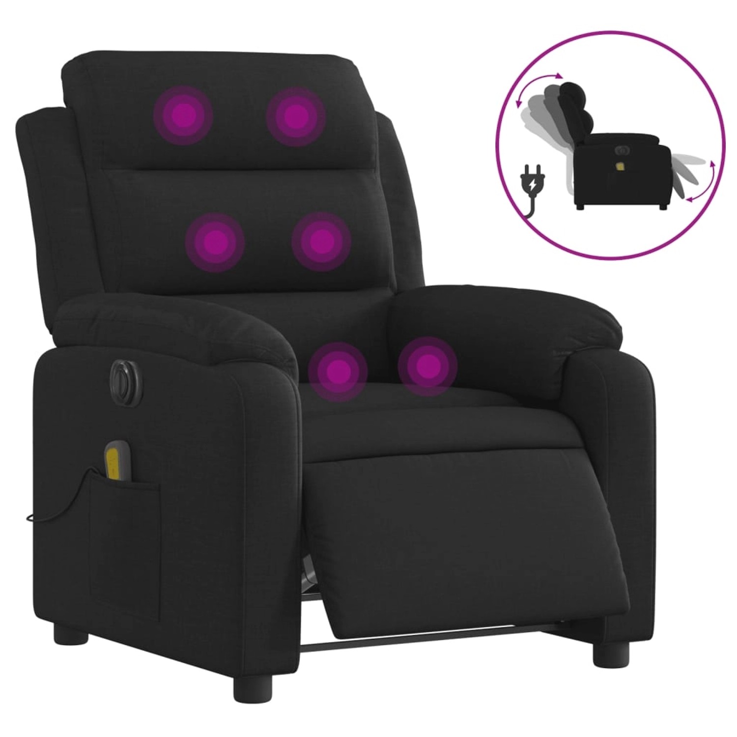 vidaXL Massagesessel Elektrisch Schwarz Samt Modell 4 günstig online kaufen