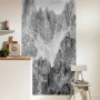 Komar Vlies Fototapete Peaks, 100x250cm, Berglandschaft in Schwarz-Weiß für Wohn- und Schlafzimmer.