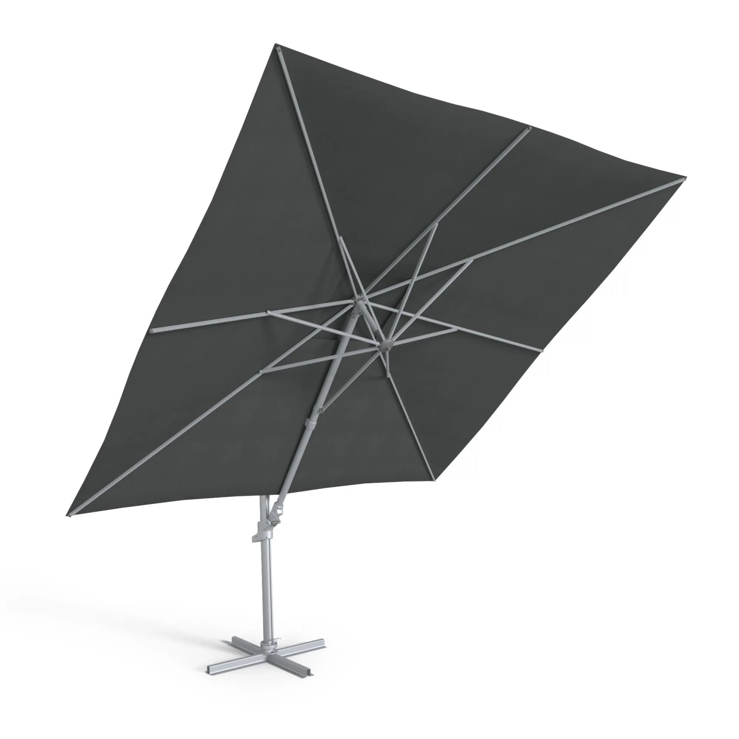 Kettler Ampelschirm Sonnenschirm EASY MOVE 300 X 300 Cm mit Schutzhaube Silber