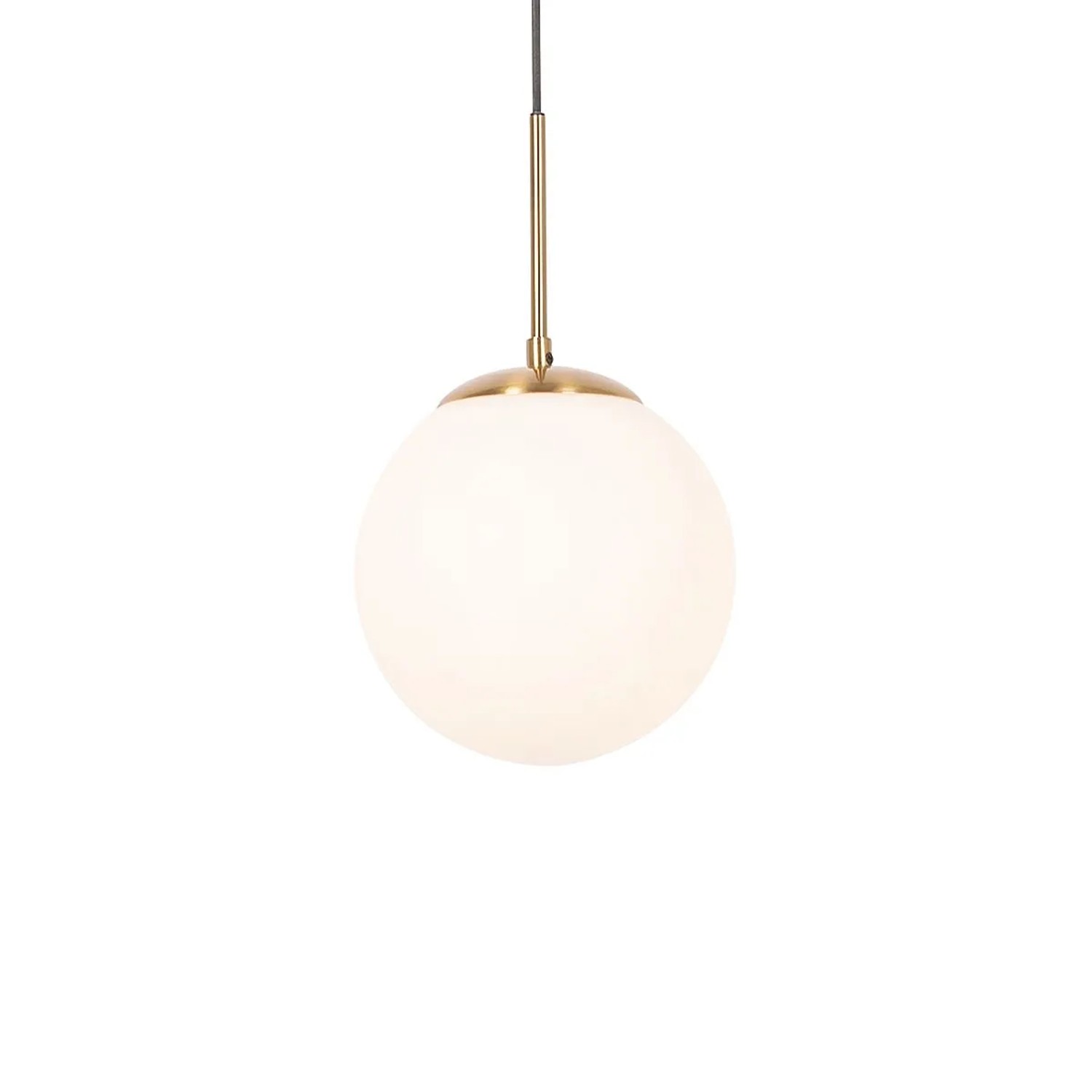 QAZQA Art-Deco-Hängelampe Gold mit Opalglas Flore