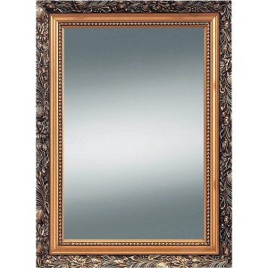 Holzrahmenspiegel Verde Gold, 55x75 cm, mit aufwendig gestaltetem, goldfarbenem Rahmen.