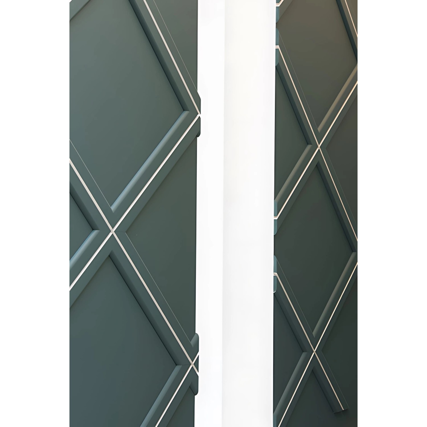 ORAC DECOR Sockelleisten Set, 2 weiße Wandleisten (4 m) mit Rautenmuster.