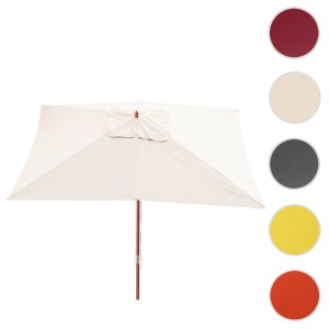 MCW Sonnenschirm Lissabon 3x4m Creme mit Holzständer und Farbauswahl.