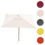 MCW Sonnenschirm Lissabon 3x4m Creme mit Holzständer und Farbauswahl.