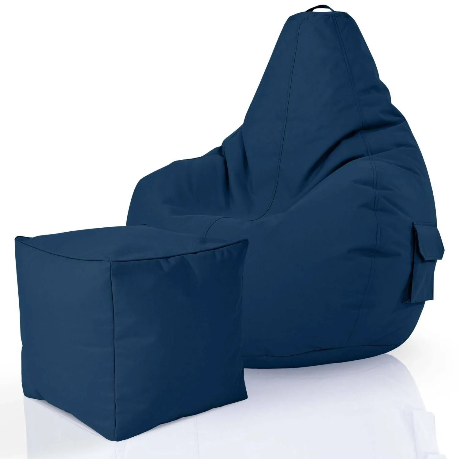 Green Bean Sitzhocker 2er Set Cozy + Cube 70 x 80 x 90 cm Wetterfest Dunkelblau