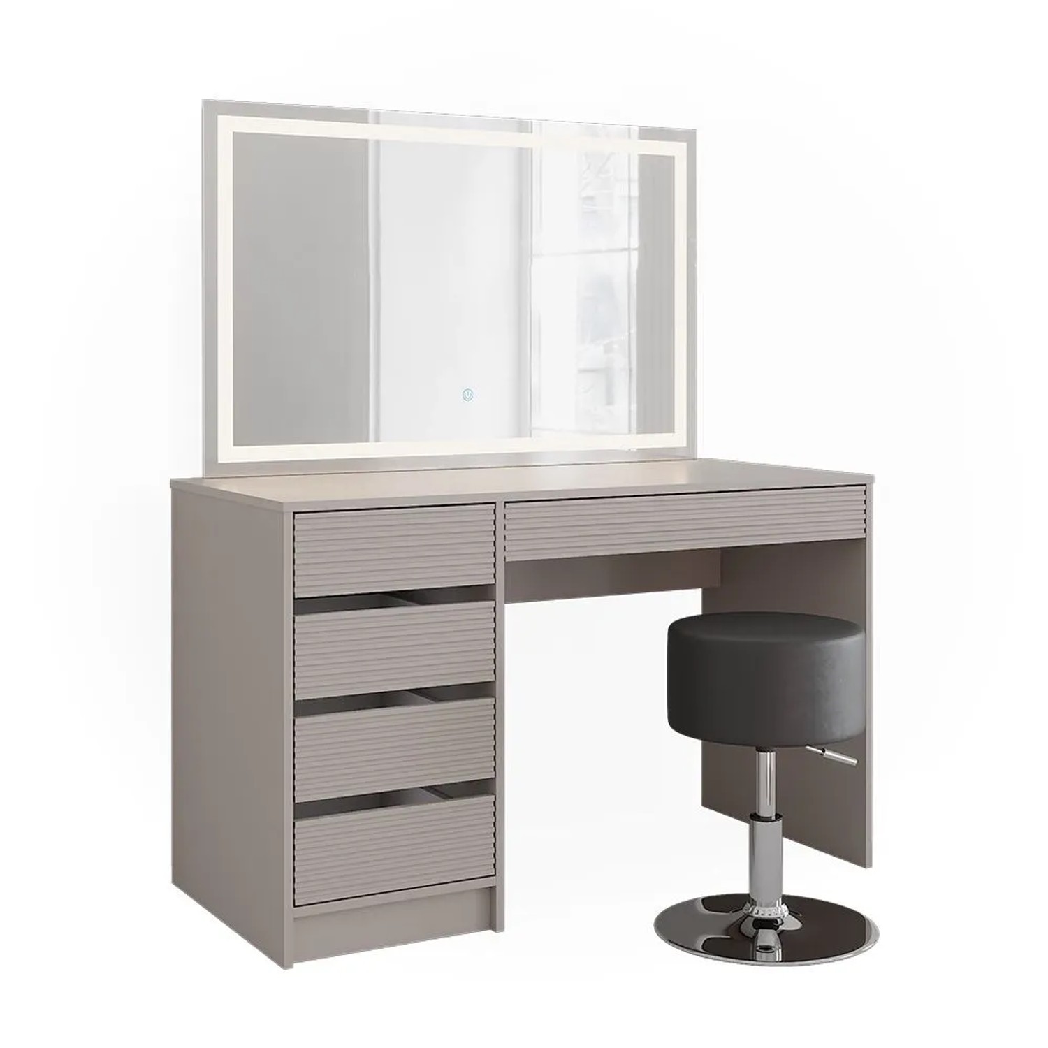 Vicco Schminktisch Sherry Cashmere 120 x 145 mit LED-Spiegel und Hocker