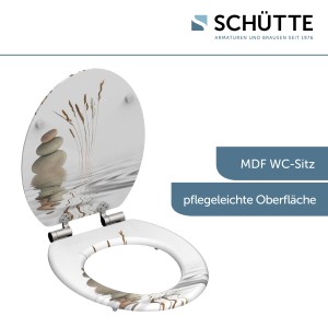 Schütte WC-Sitz Balance mit Holzkern und Absenkautomatik, Motiv Steine/Wasser.