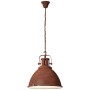 Rostfarbene Brilliant Pendelleuchte Jesper, Ø 47cm, im Industrie-Stil.