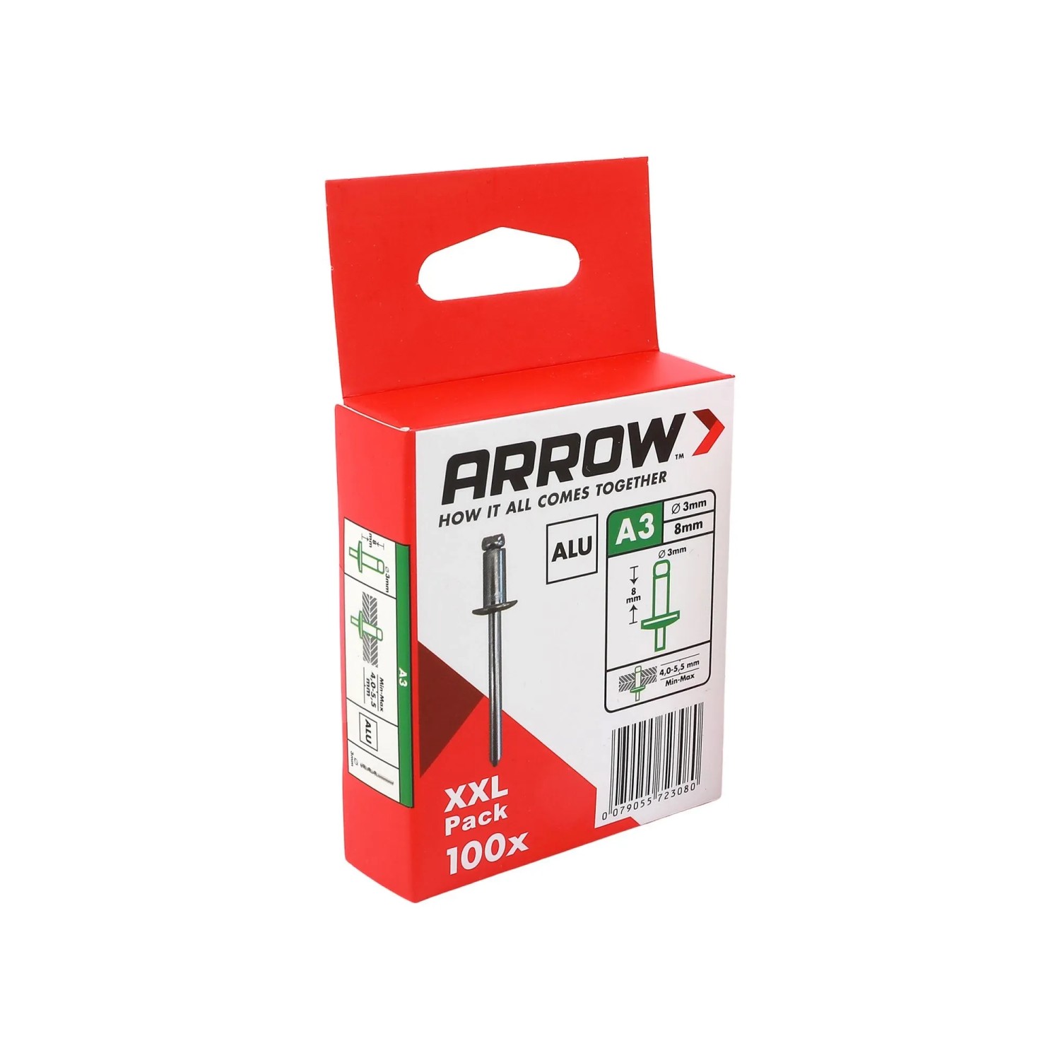 Arrow Blindniete RA Alu Ø 3 mm x 8 mm 100 Stück