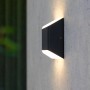 Moderne, anthrazitfarbene Eco-Light LED-Aussenwandleuchte Floyd mit Up- & Downlight.