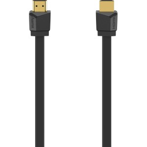 Schwarzes Hama High Speed HDMI-Kabel Flexi-Slim 4K mit Stecker, 1,5 m Länge.