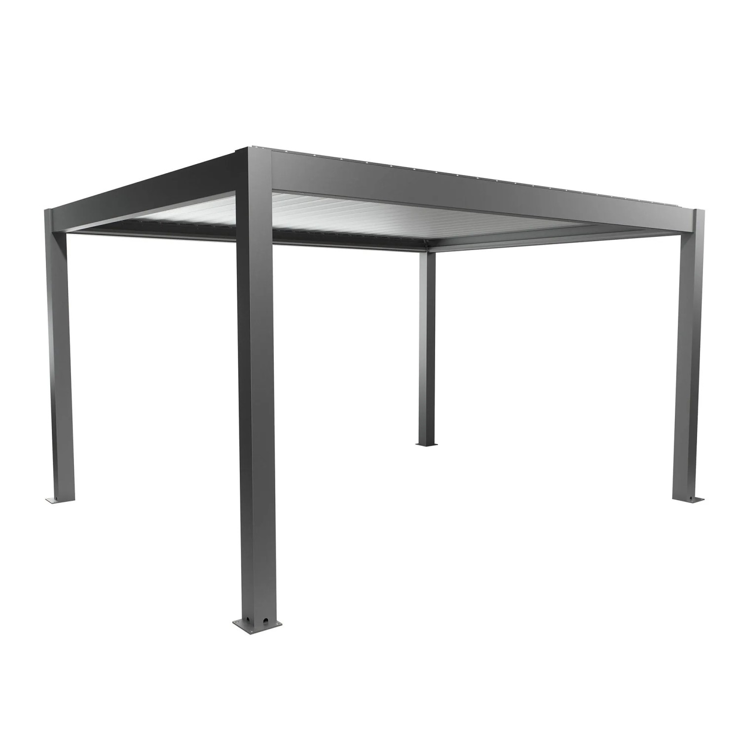 Biohort Pergola 4,5 m x 3,5 m Quarzgrau-Metallic/Silber-Metallic