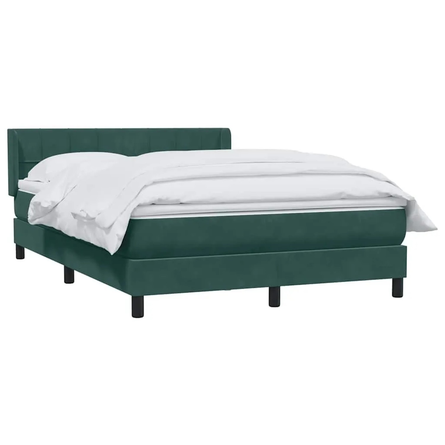 vidaXL Boxspringbett mit Matratze Dunkelgrün 160x220 cm Samt 3318162 günstig online kaufen