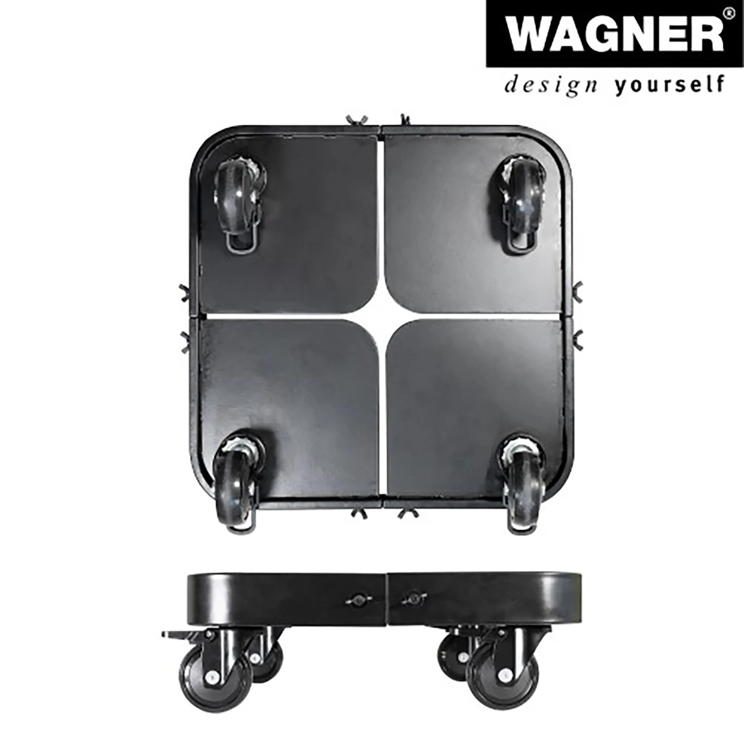 Wagner Pflanzenroller Sun City, schwarz, ausziehbar mit Rollen und Feststellbremse.