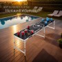 Tectake Bierpongtisch Brew Battle, klappbarer, höhenverstellbarer Stehtisch mit Bechern und Bällen.