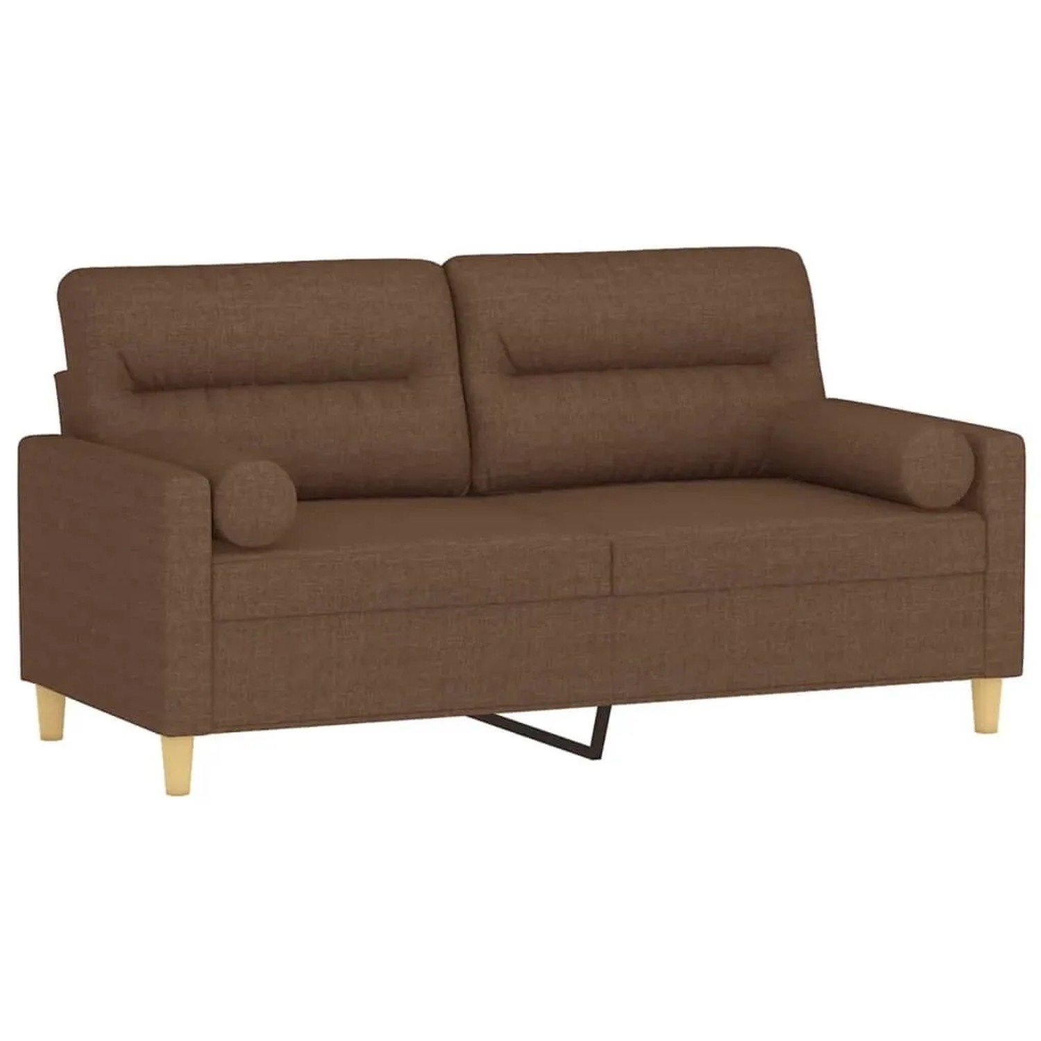 vidaXL 2-Sitzer-Sofa mit Zierkissen Braun 140 cm Stoff 3200824 günstig online kaufen