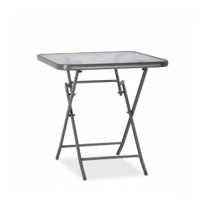 Relaxdays Balkontisch Glas Grau Klappbar 70 cm x 70 cm x 70 cm 10 kg