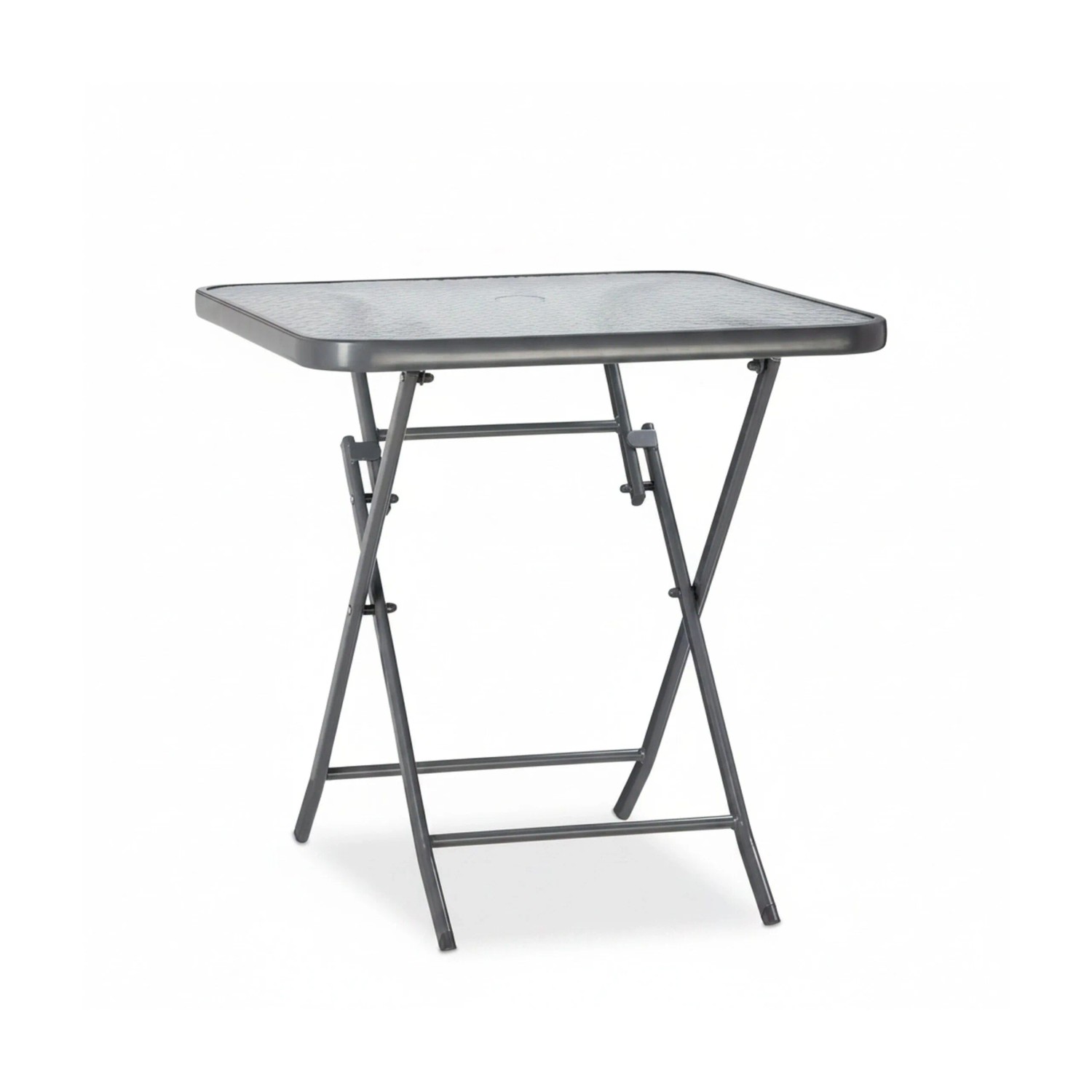 Relaxdays Balkontisch Glas Grau Klappbar 70 cm x 70 cm x 70 cm 10 kg