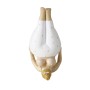 Beige-weiße Yoga Figur von Boltze Home, 22cm, aus Kunstharz, in Kopfstand-Pose.