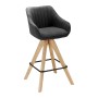 Bessagi Home Barhocker Leonie Dunkelgrau Webstoff Drehbar Gepolstert_5