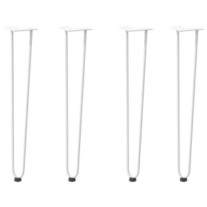 vidaXL Haarnadelbeine für Konsolentische 4 Stk Weiß 72 cm Massivstahl 4012425