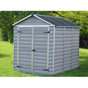 Palram Canopia Skylight Gerätehaus 1.9x2.3 in Anthrazit. Gartenhaus aus Kunststoff mit Doppeltür.