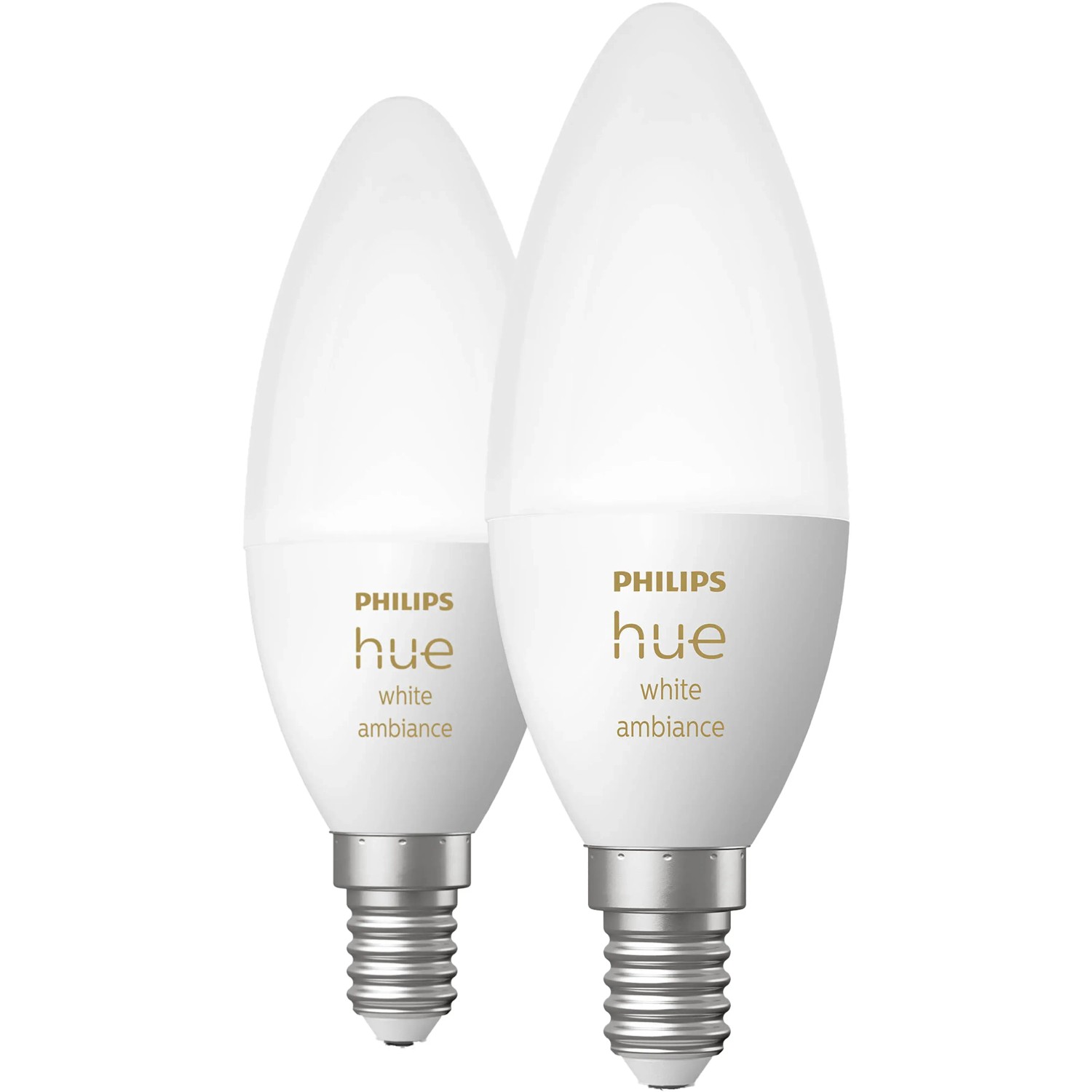 2er-Pack Philips Hue E14 LED-Kerzen, White Ambiance, 470 lm. Smarte Lampen für individuelle Lichtstimmungen.